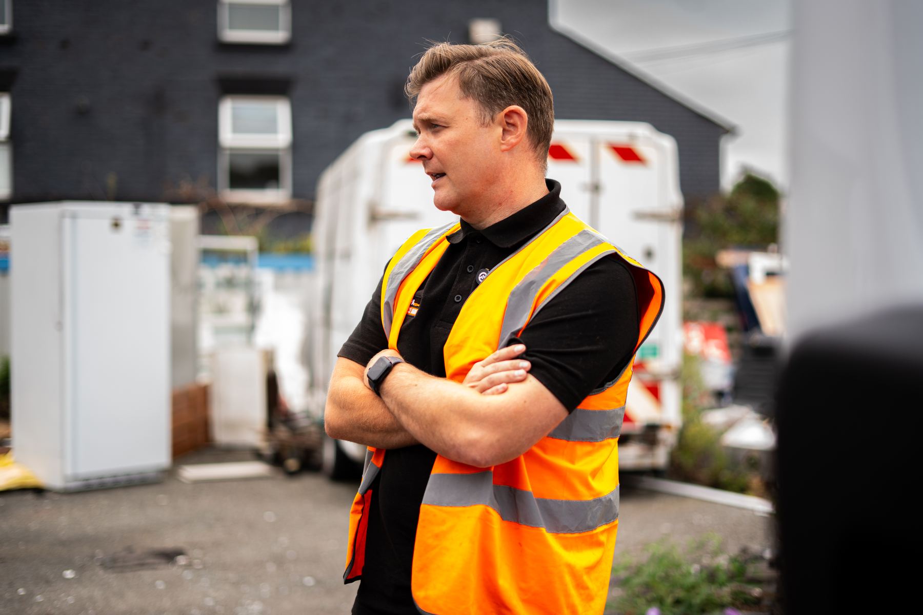 An Alpha Taxis operations manager on site